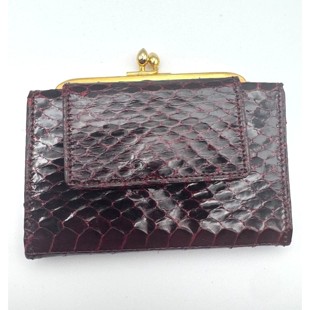 Vintage Neiman Marcus Wallet Womens Made in France Coin Purse Burgundy